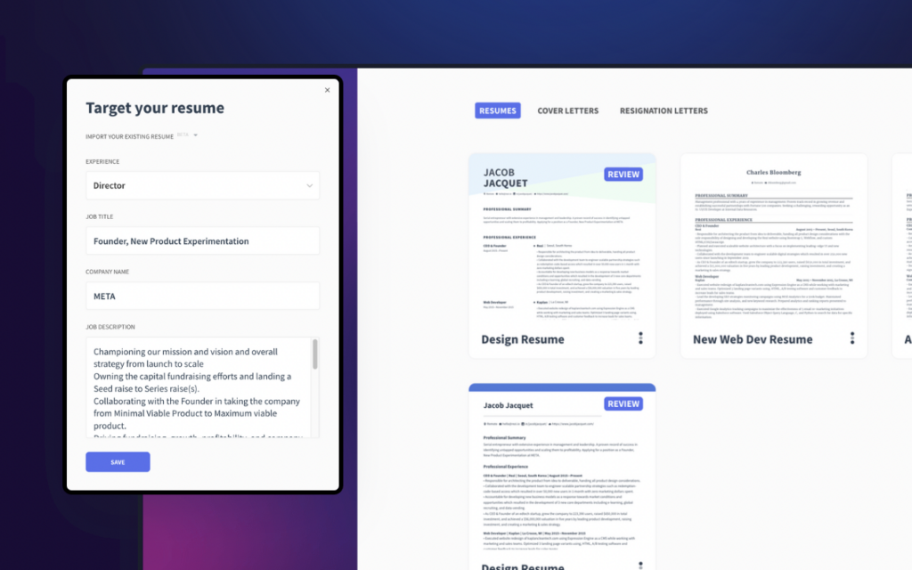 کلیدواژه رزومه
