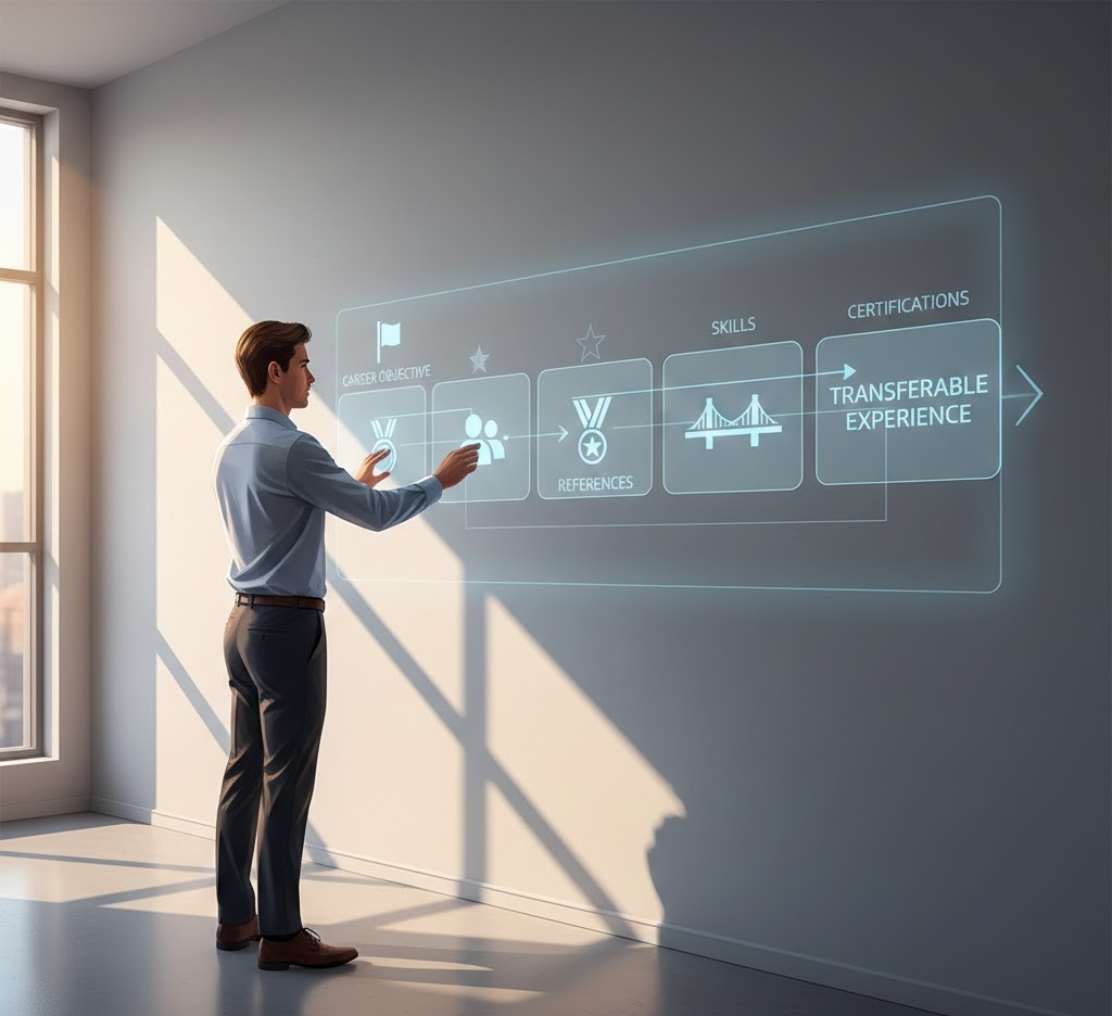 تصویر بخش های اصلی رزومه برای تغییر شغل