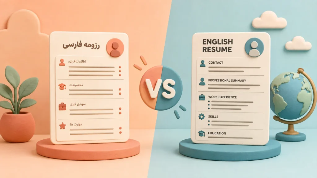 تفاوت رزومه فارسی و انگلیسی